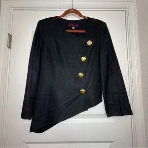 Tom & Linda Platt Asymmetrical Linen Blend Blazer Jacket